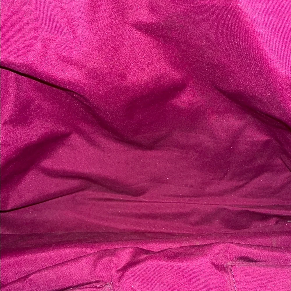 Cole Haan hand bag in black with magenta stitch and inside - Picture 7 of 9